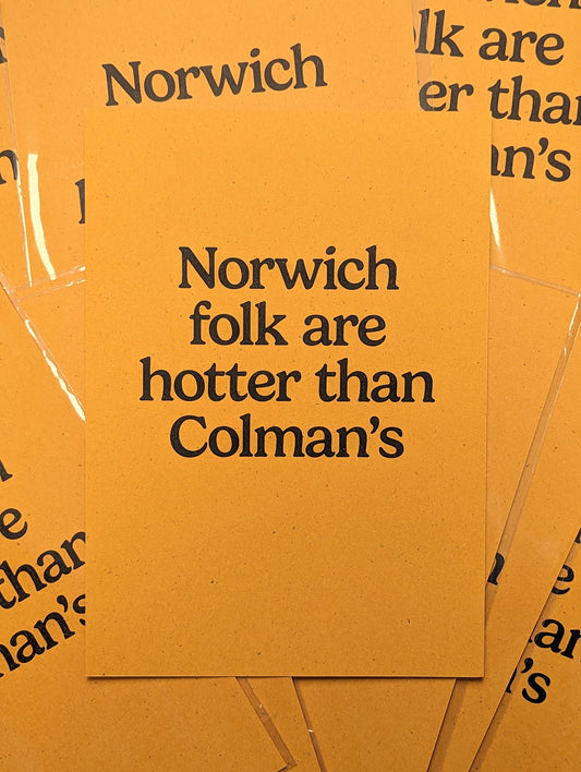 Hotter Than Colmans, A4 Print